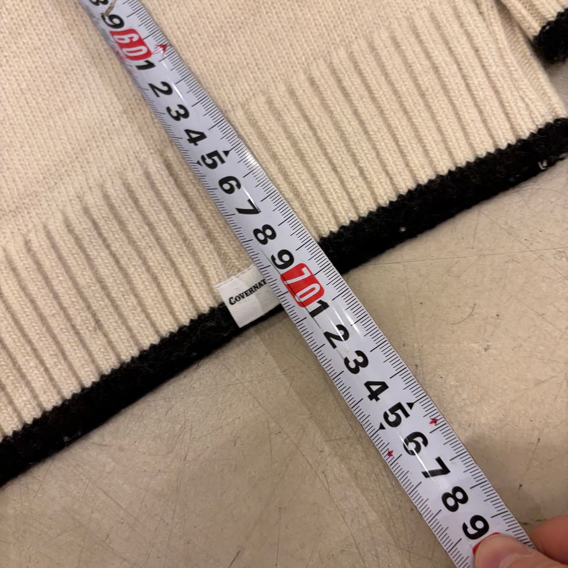 커버낫 아치로고 아이보리 니트 상품이미지4