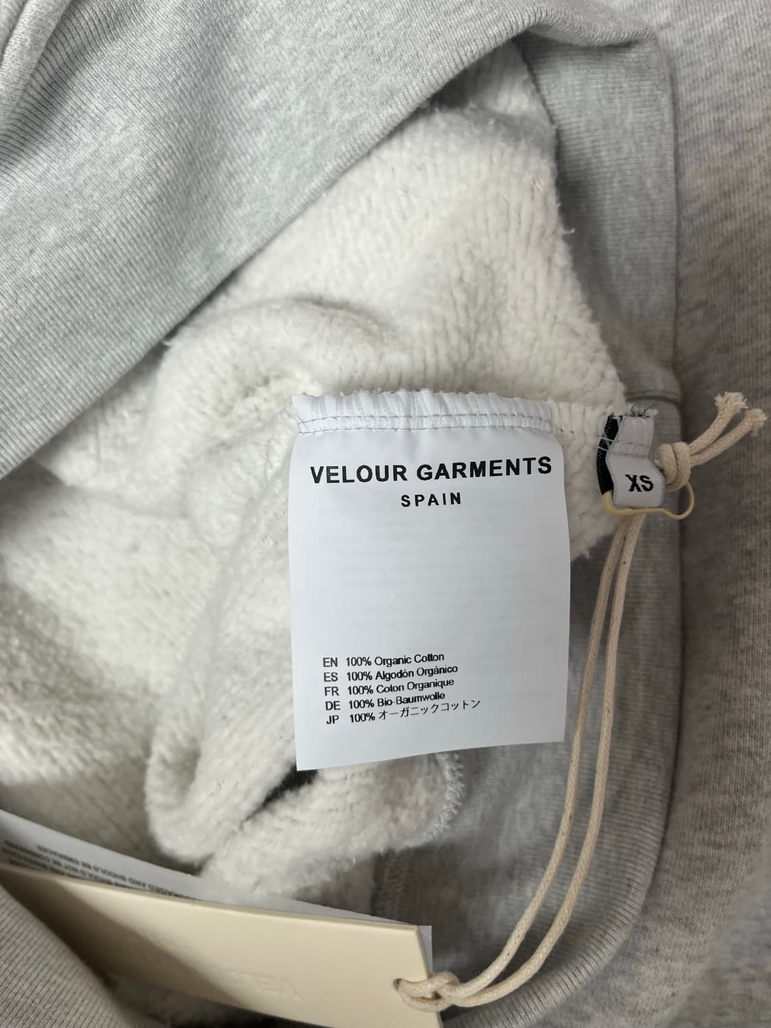 velour garments 450gsm 그레이 후드티 상품이미지3
