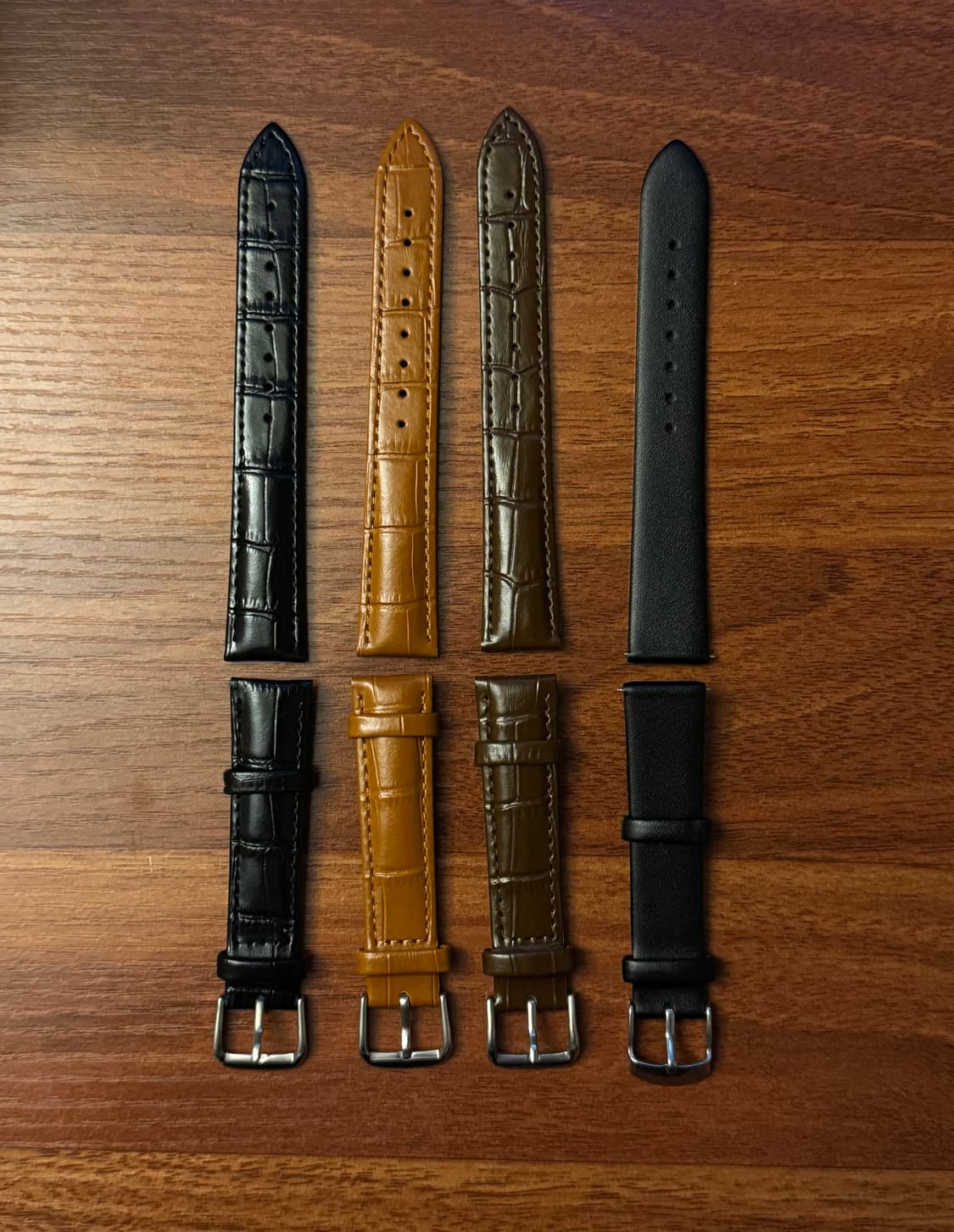 택포) 미사용 가죽 스트랩 시계줄 18mm 4종 일괄 상품이미지1