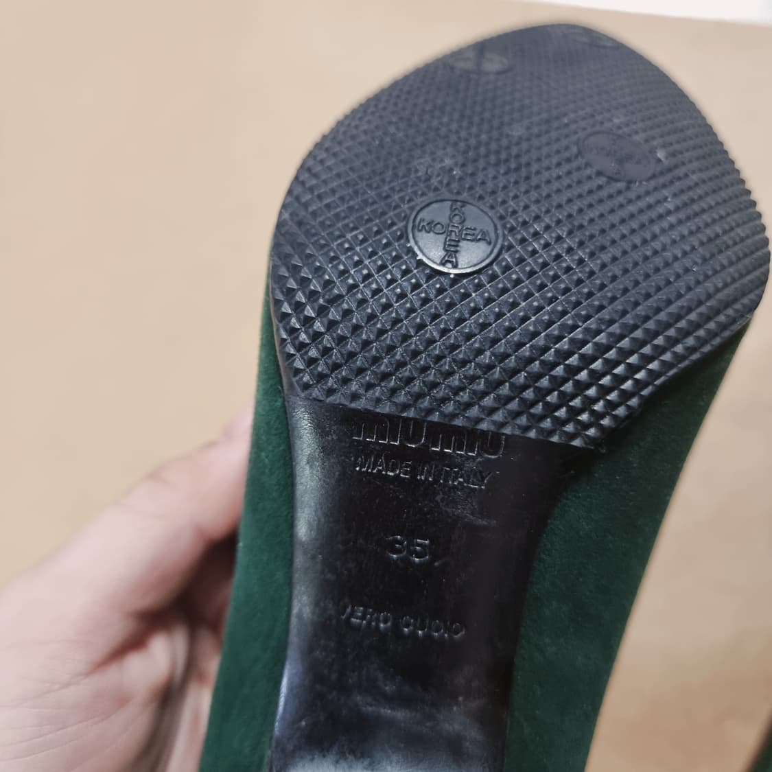 미우미우 miumiu 스웨이드 슈즈 하이힐 구두 (220/35) 상태양호 상품이미지7