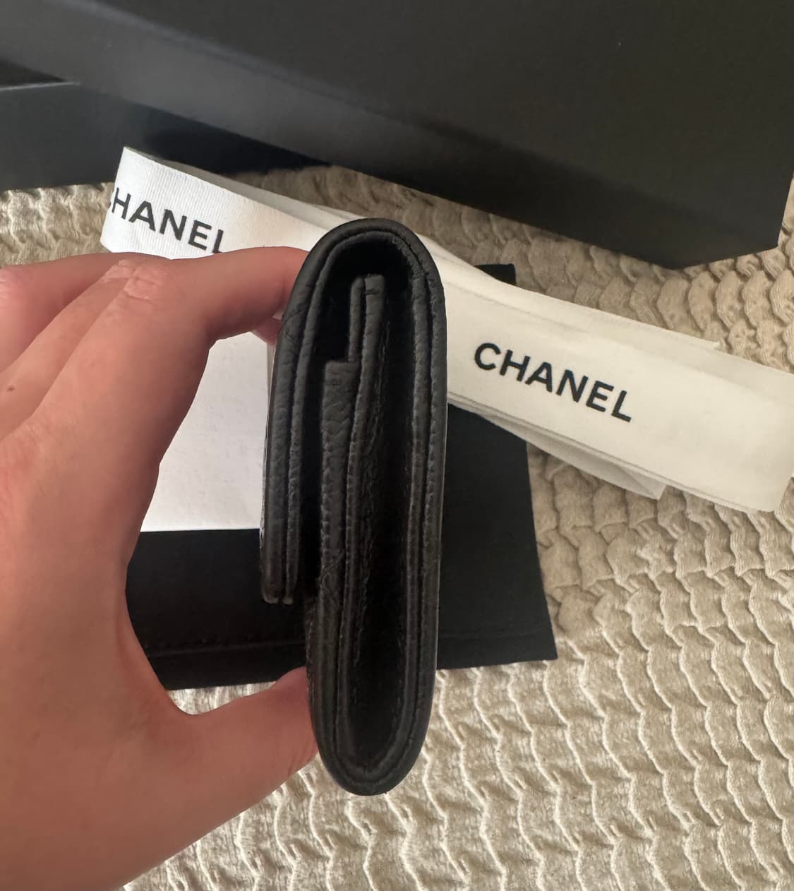 샤넬 블랙 CC로고 똑딱이 카드지갑 플랩지갑 상품이미지5