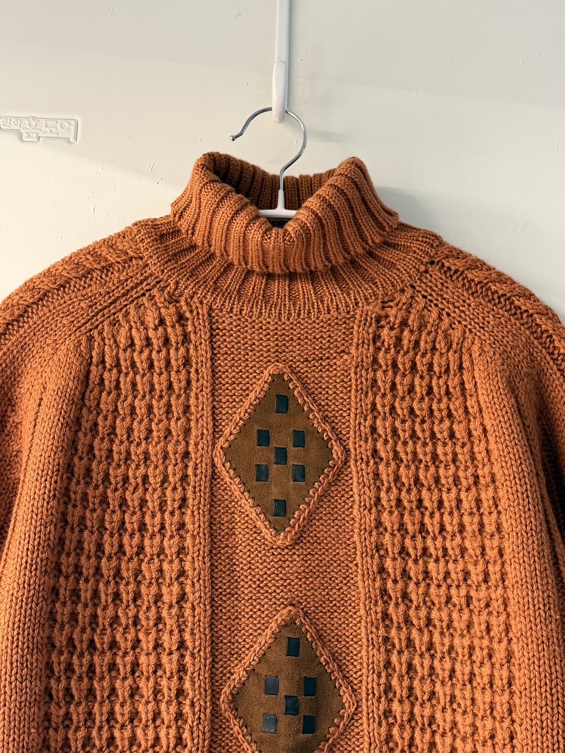 일본빈티지 아가일 포인트 카멜 터틀넥 상품이미지6