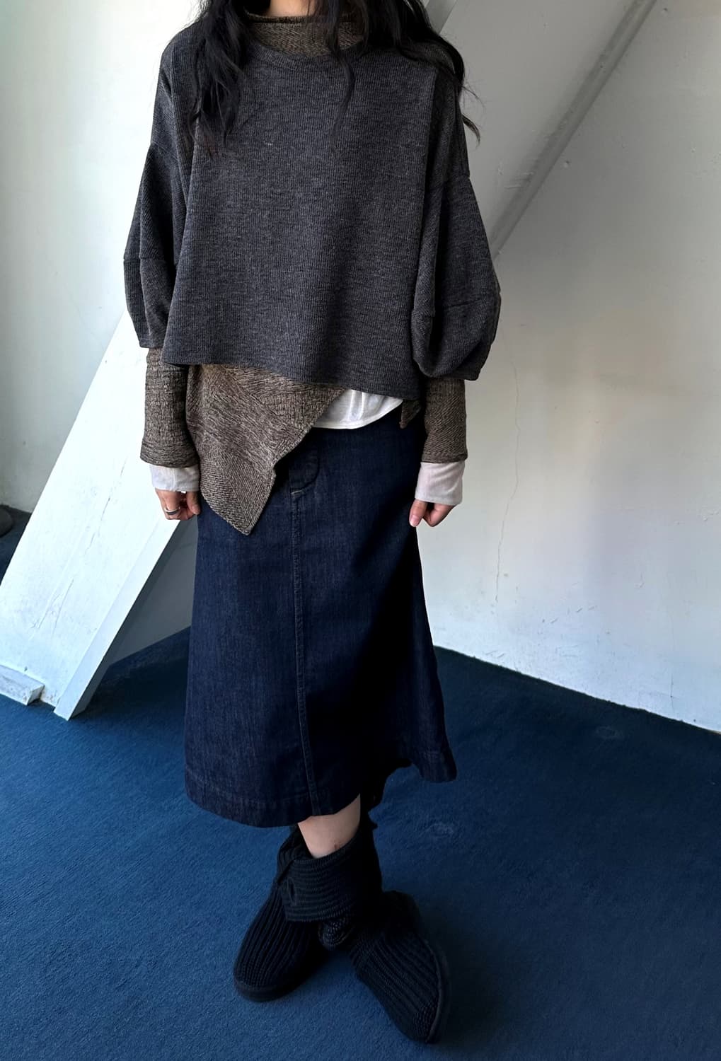 Fuff sleeve design wide silhouette knit  상품이미지8