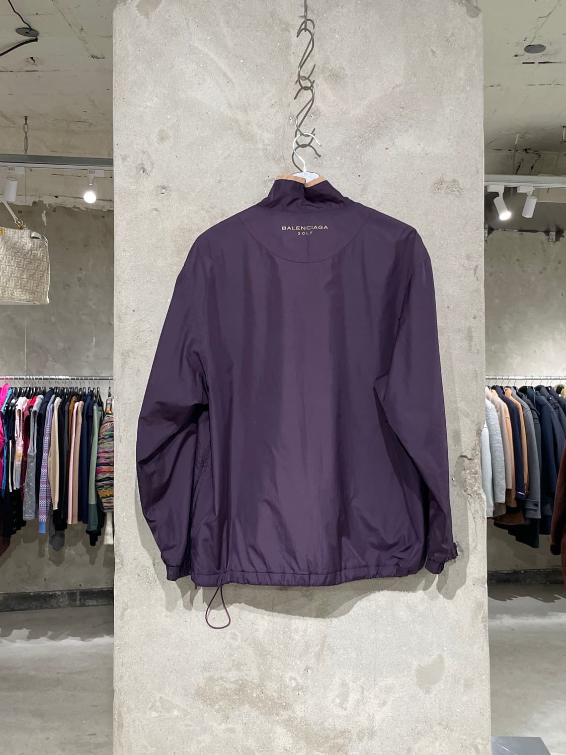 발렌시아가 골프 퍼플 BB로고 하프 집업 사이드 집 스트링 아노락 상품이미지6