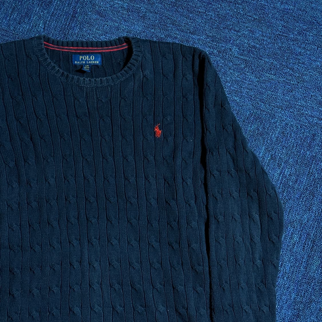 폴로 랄프로렌 네이비 꽈배기 니트 상품이미지2
