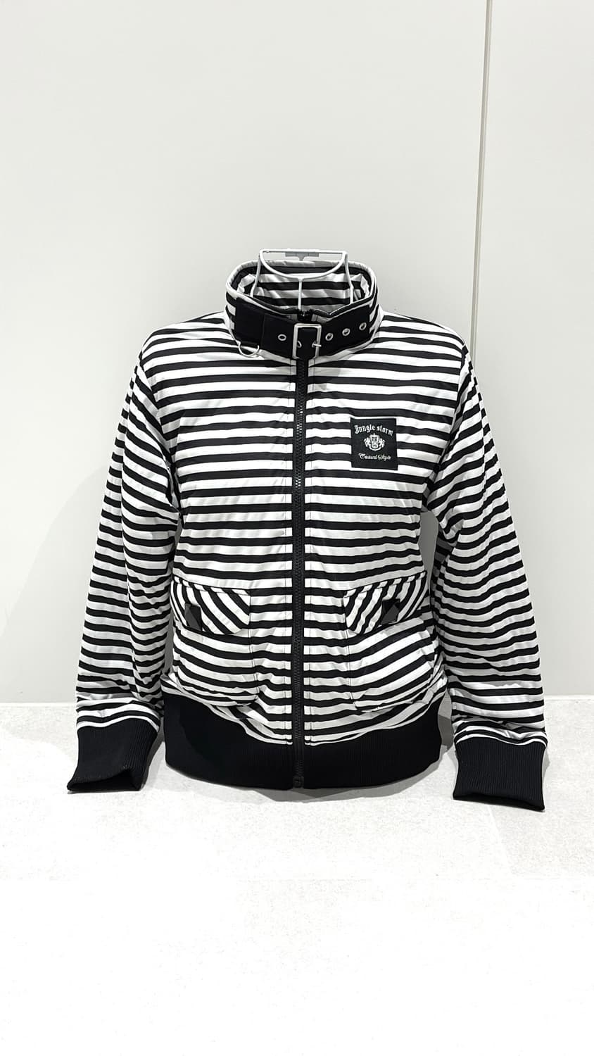 펑크 넥버클 포켓 패딩집업 상품이미지1