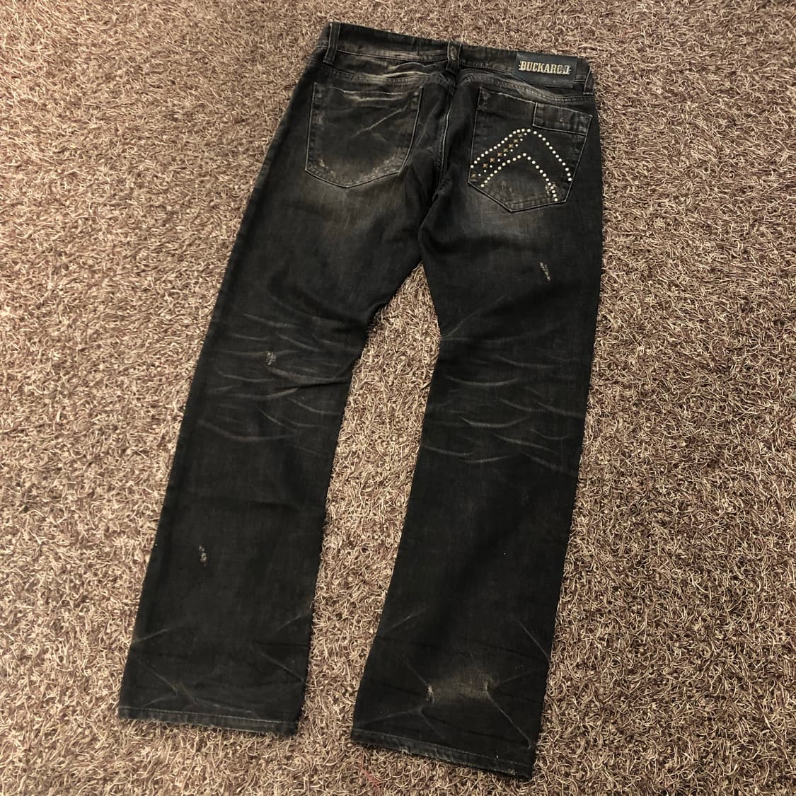 버커루 흑청 워싱 디스 데미지진 데님 팬츠 상품이미지3