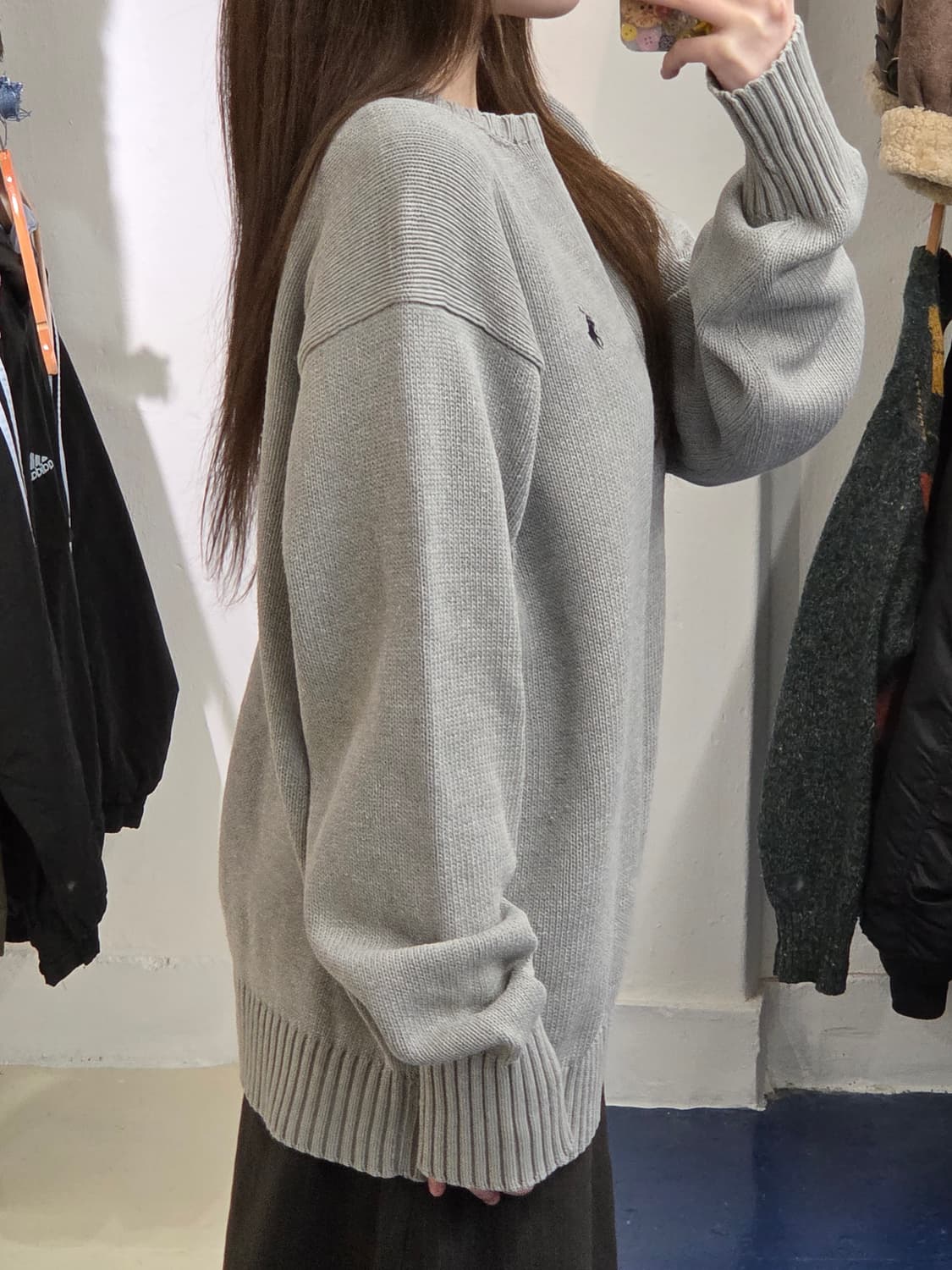 PRL 폴로 랄프로렌 그레이 코튼 니트 상품이미지3