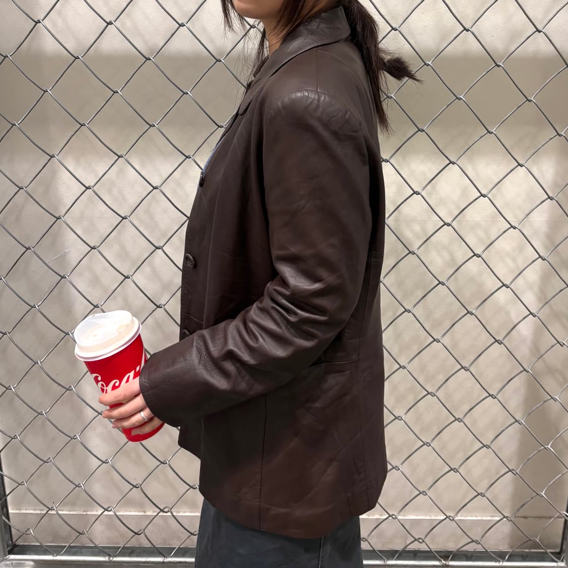 vtg lambskin hand stitch jacket 상품이미지3