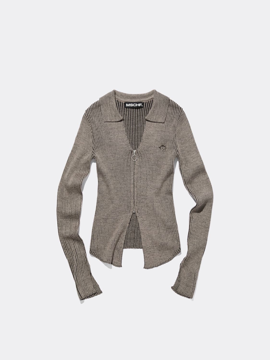 [M] 미스치프 니티드 투톤 셔츠 베이지 블랙 상품이미지1