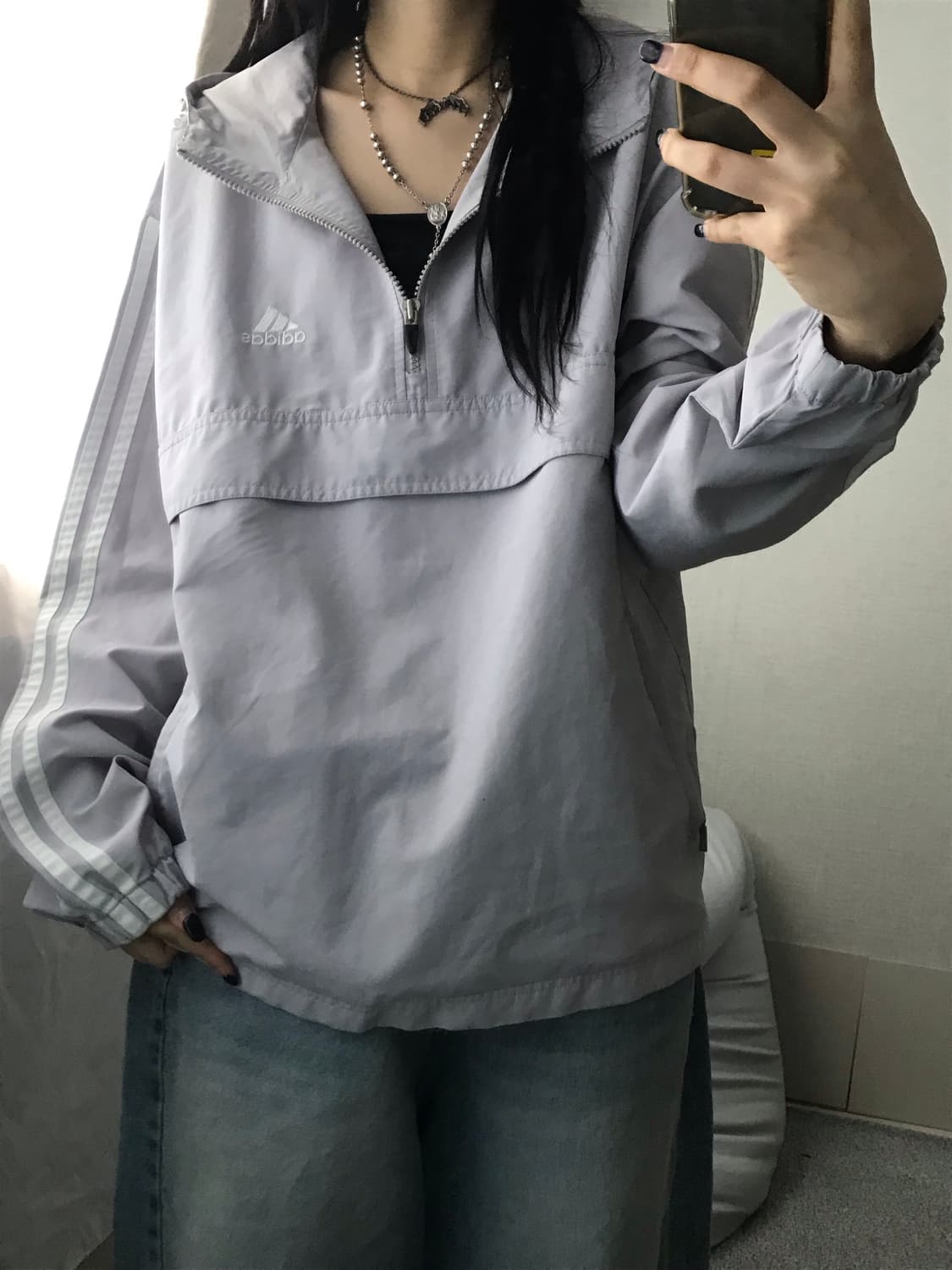 아디다스 90s 연그레이 반집업 상품이미지5