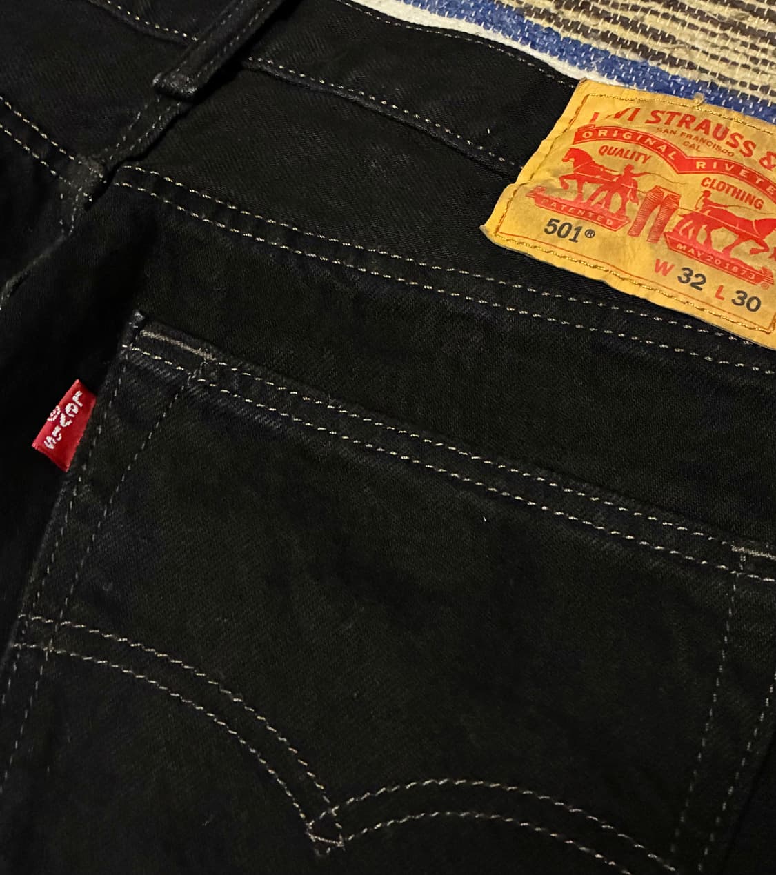 (31~32)Levis 리바이스 501 흑청 데님 블랙진 청바지 상품이미지6