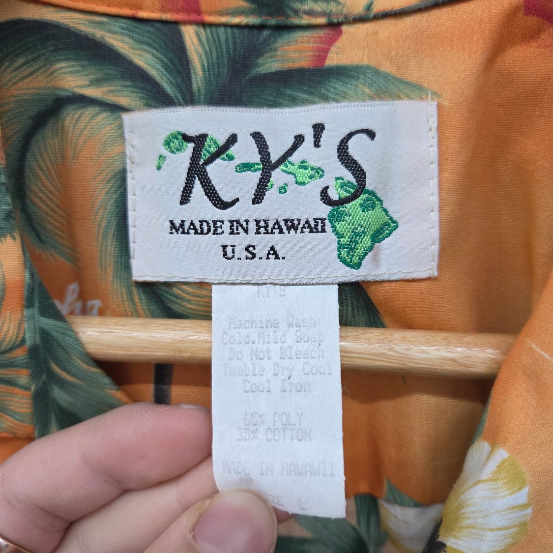 KYS 하와이안 오렌지 반팔 셔츠 남XL 상품이미지3