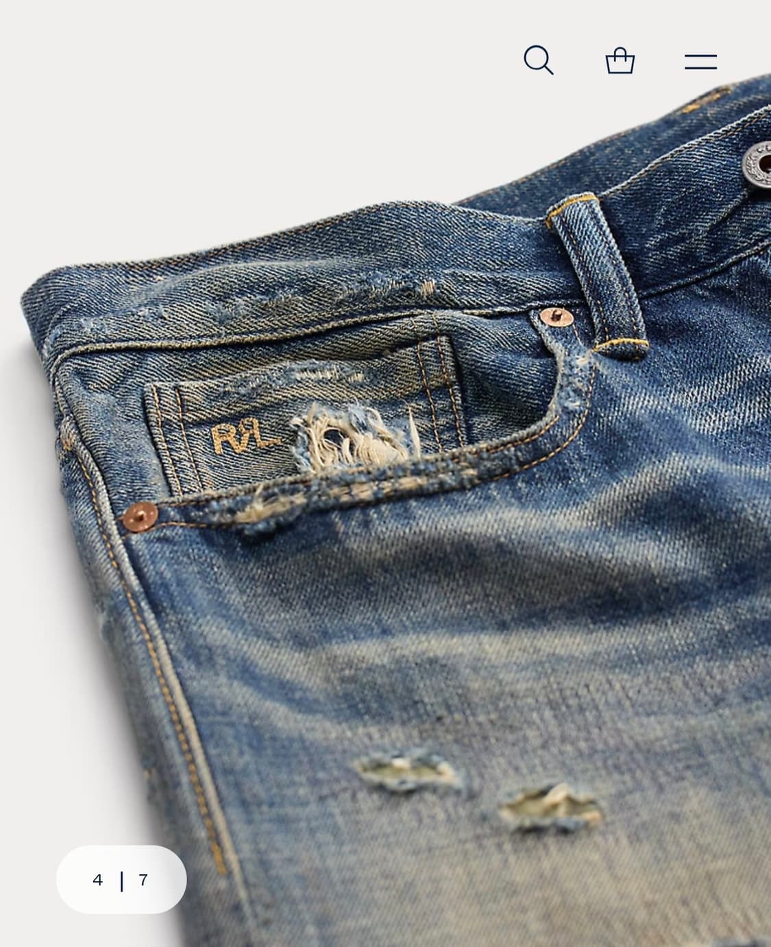 RRL 26SS 빈파포 에이버리 진 32X32 상품이미지4
