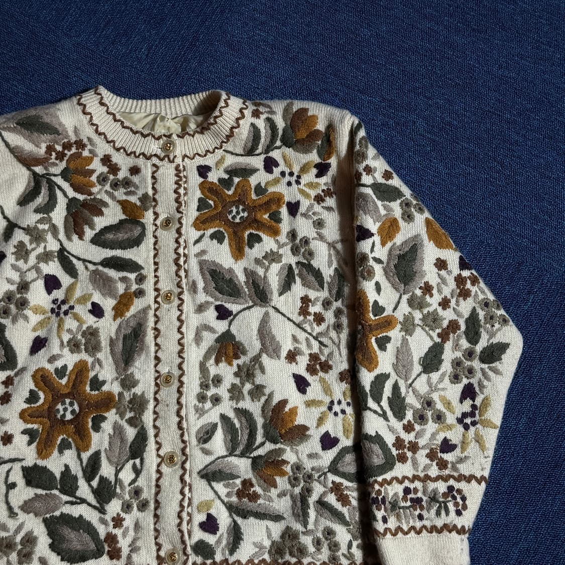 모리걸 플라워 니트 자켓 상품이미지2