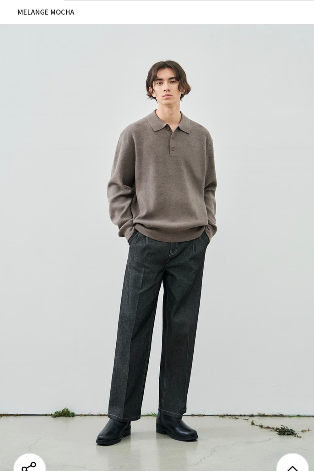 (새상품)(L) 드로우핏 울 PBT 하프 카라 니트 판매 상품이미지3