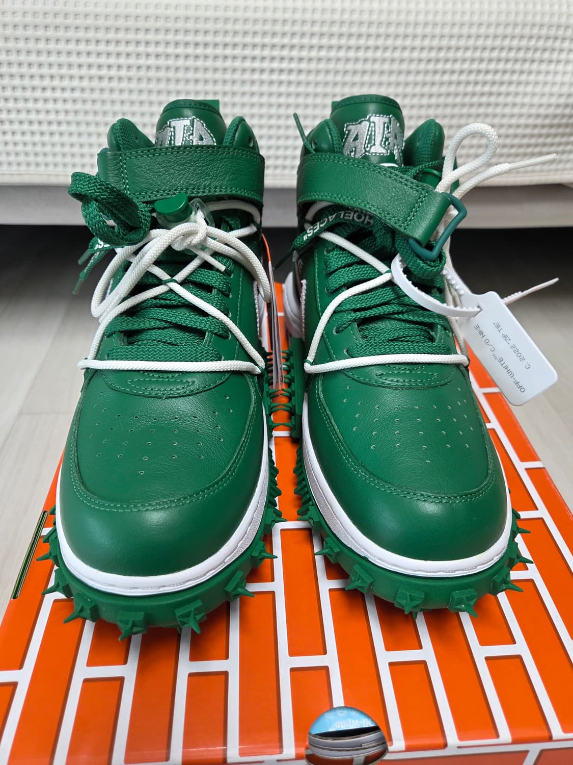 나이키 X 오프화이트 에어포스1 파인 그린 [280,새상품] 상품이미지2