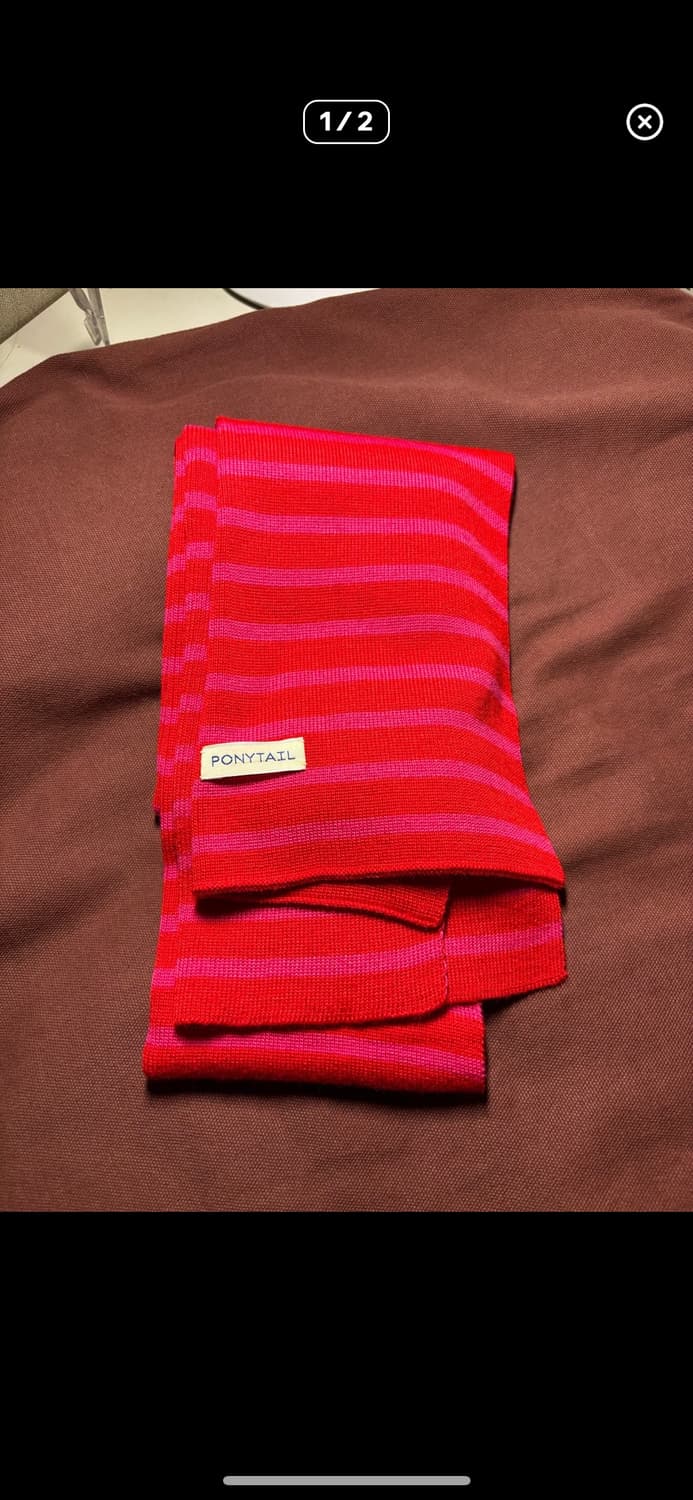 포니테일 스트라이프 머플러 상품이미지1