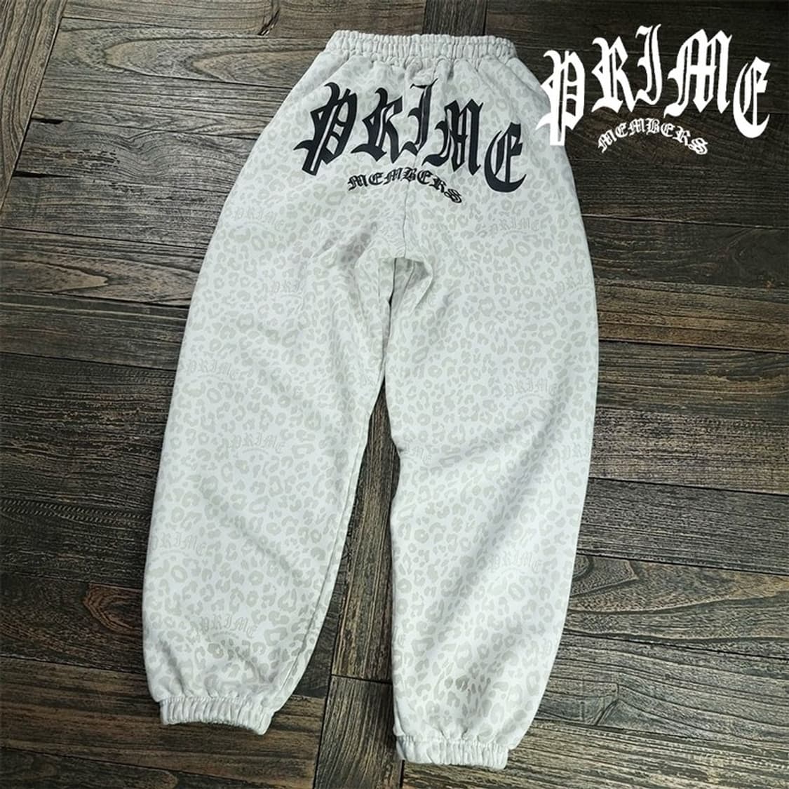 [프라임멤버스] 레오파드 패턴 루즈핏 스웻 조거 팬츠 M19336 상품이미지1