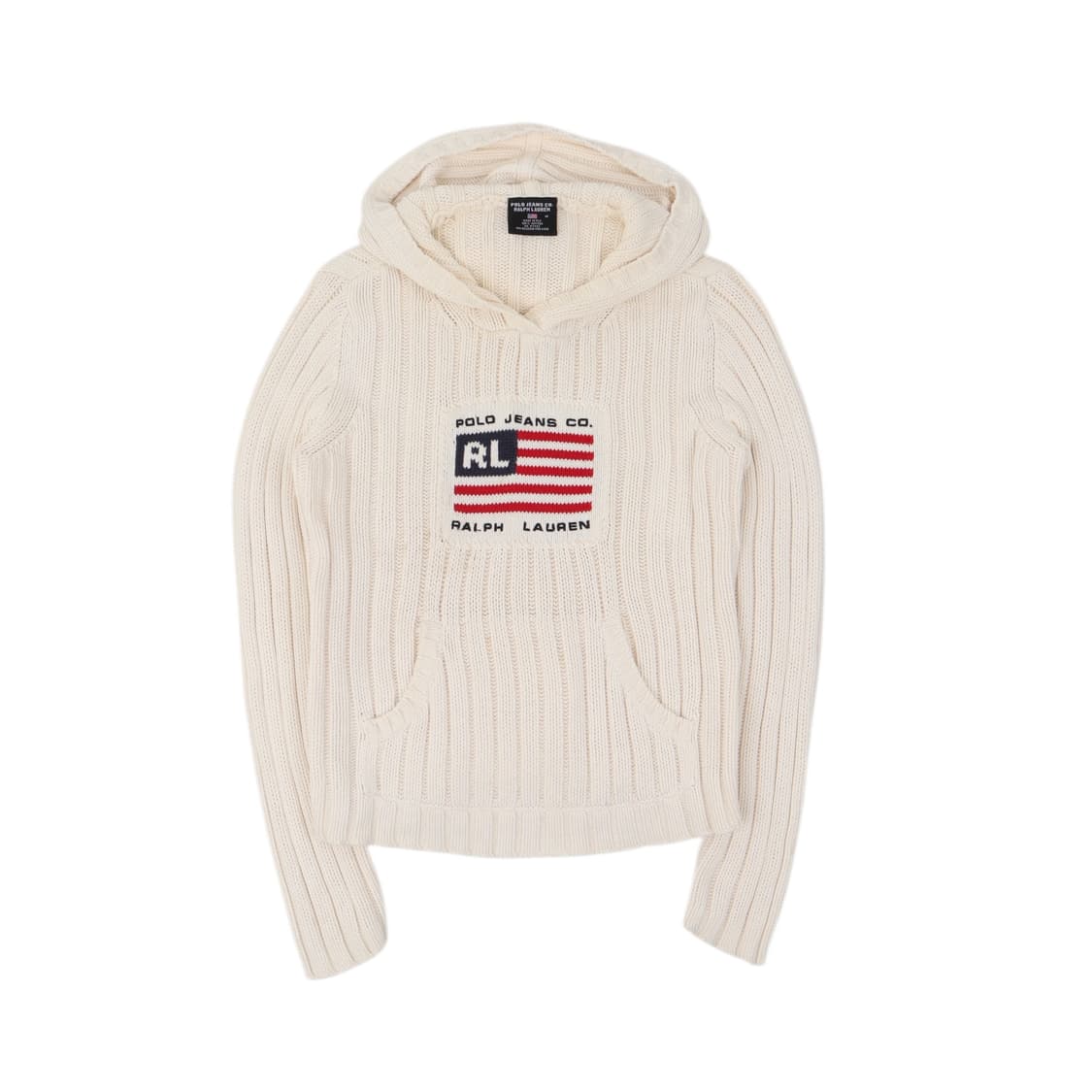 폴로진스 아이보리 성조기 후디 니트 상품이미지1