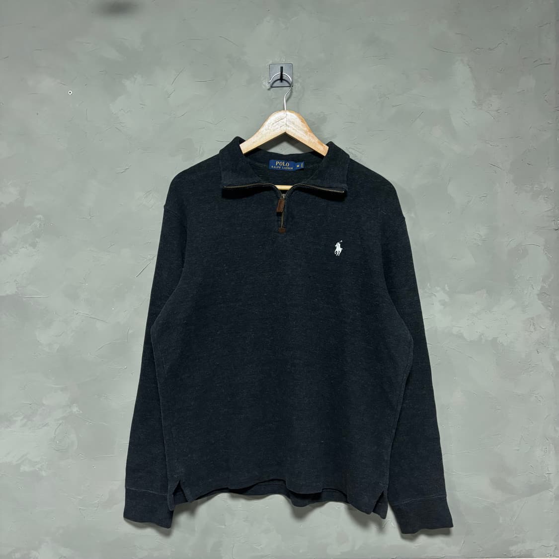 폴로 랄프로렌 신형 니트 반집업 차콜 상품이미지1