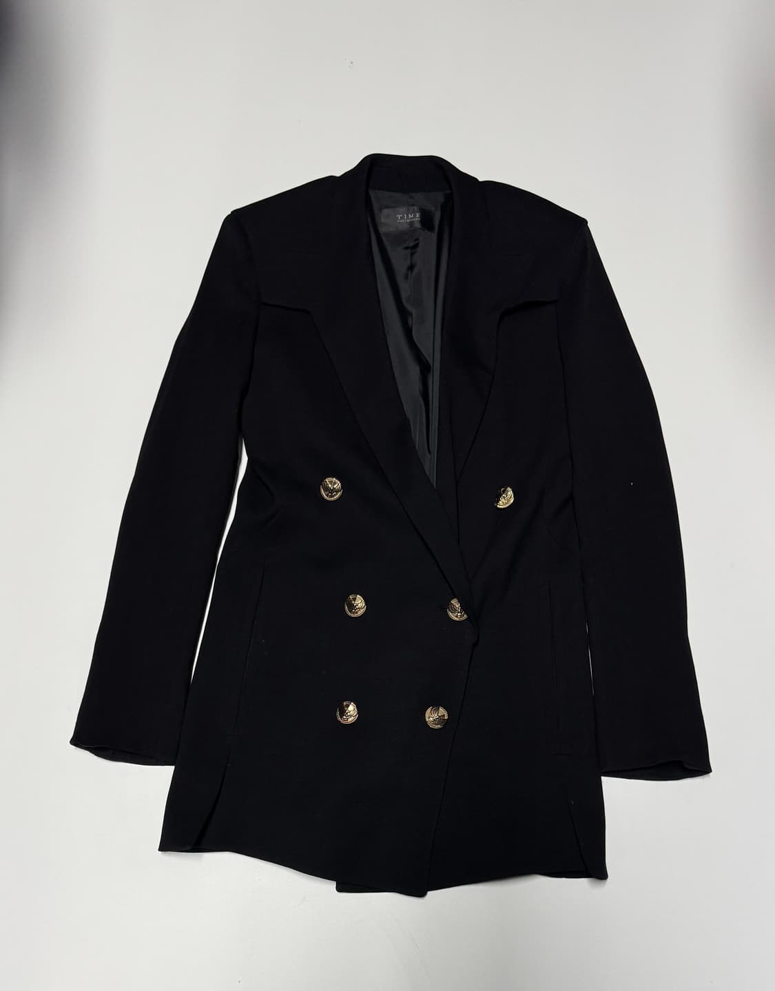 여성 한섬 타임 time 금장 더블 블레이저 자켓 55 블랙 상품이미지1