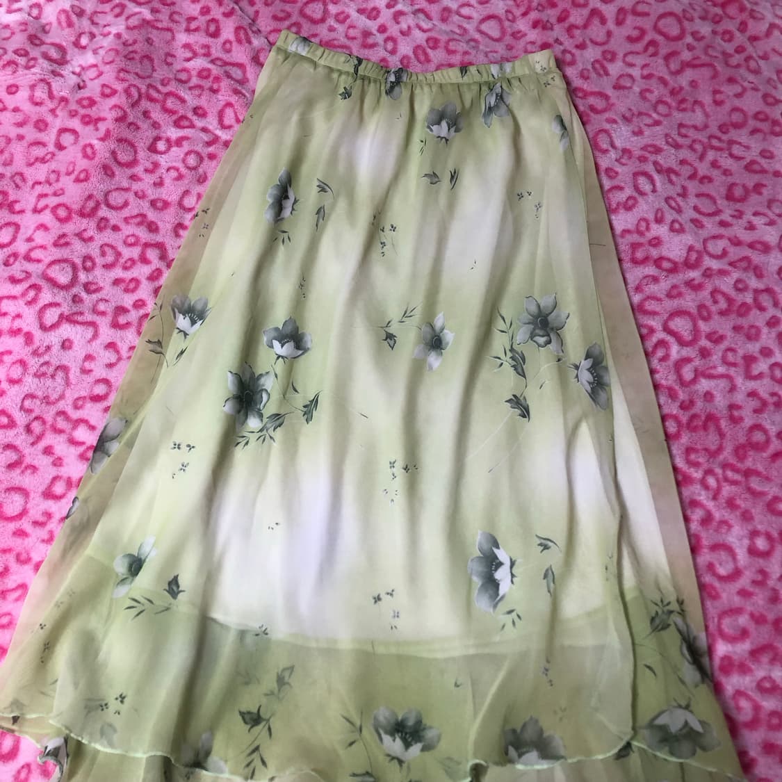 빈티지 페어리 오리엔탈 레이어드 시스루 롱스커트 미디 상품이미지2