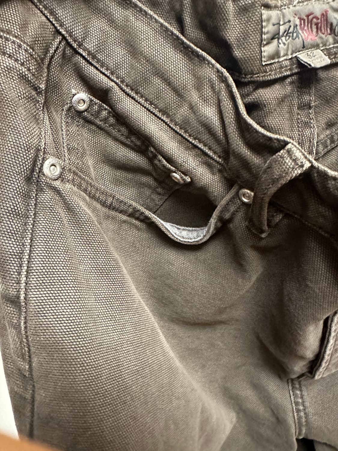 스투시 워시드 캔버스 브라운 32 상품이미지4