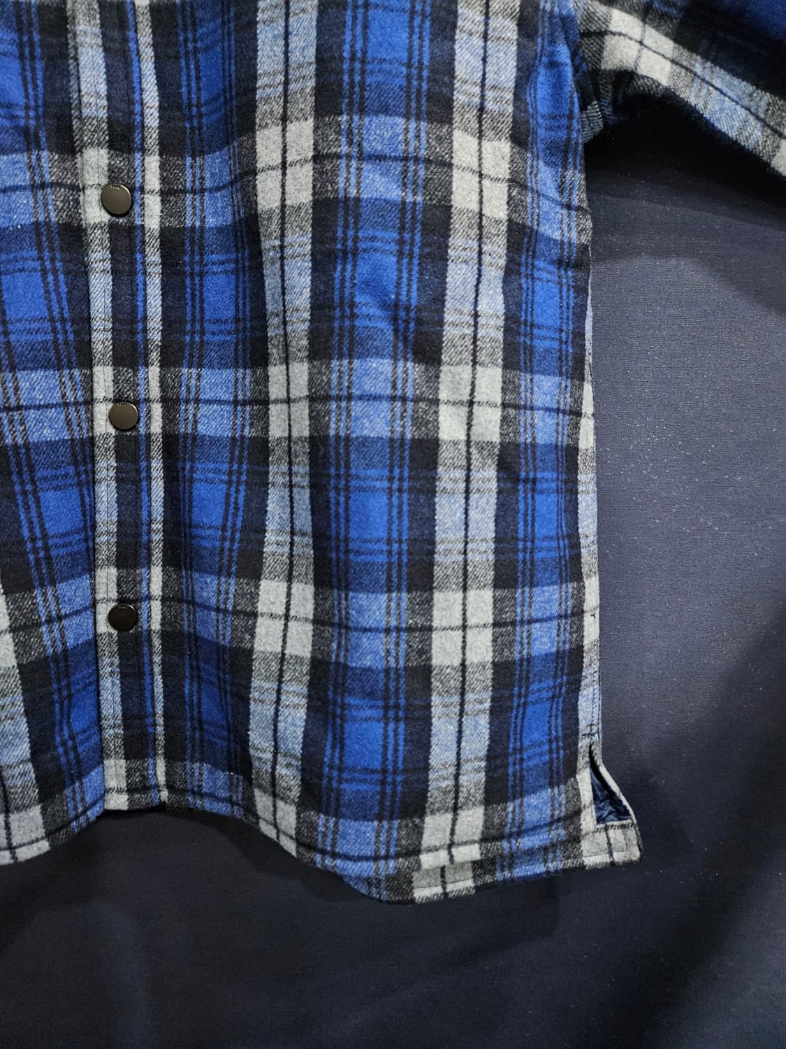 플랙 스트라이프 체크 남성 오버핏 95~105 셔츠자켓  상품이미지6