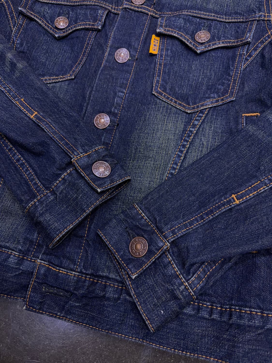 에드윈 엑스클루시브 오렌지탭 빈티지 워싱 데님자켓 S 상품이미지6