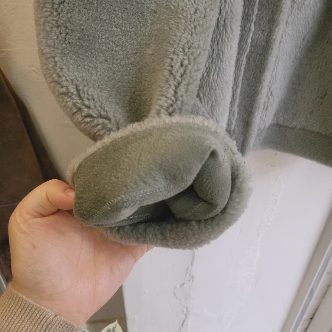 민트그레이 양모100 무스탕 상품이미지4