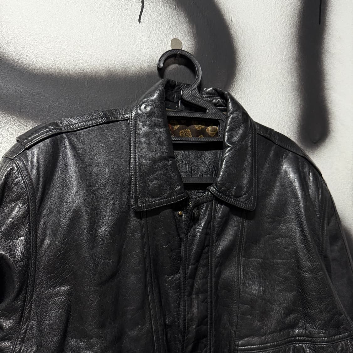 VTG 빈티지 100% 소가죽 리얼레더 싱글 블루종 자켓 상품이미지3