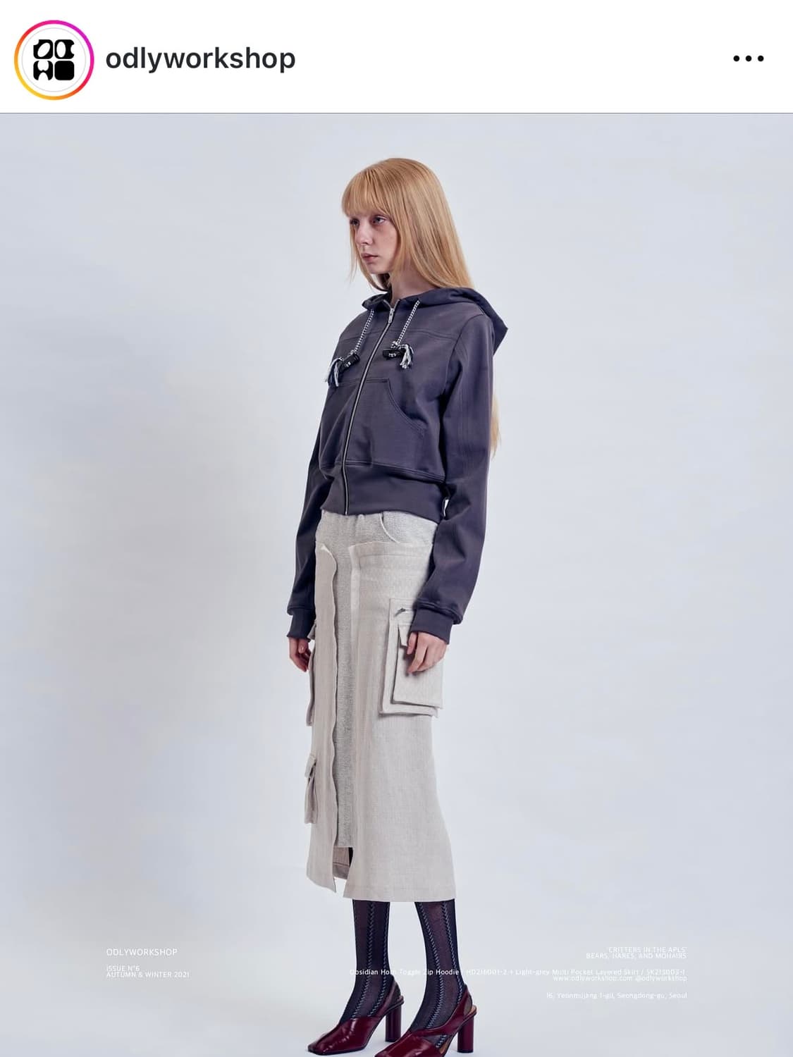 오들리워크샵 멀티포켓 레이어드 카고 롱 스커트 상품이미지1