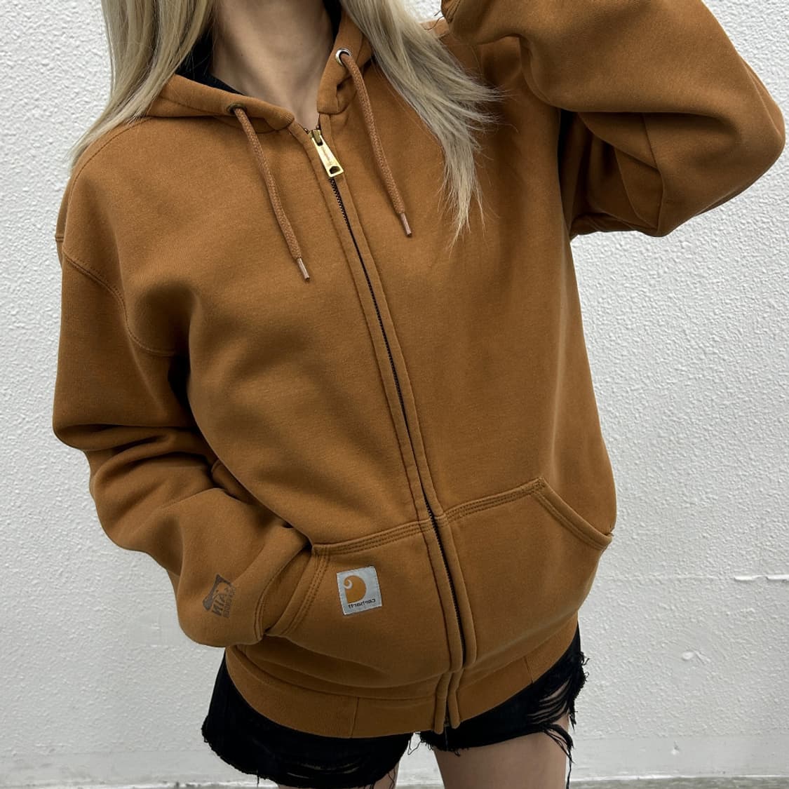 칼하트 미니로고 된장 후드집업 S 상품이미지1