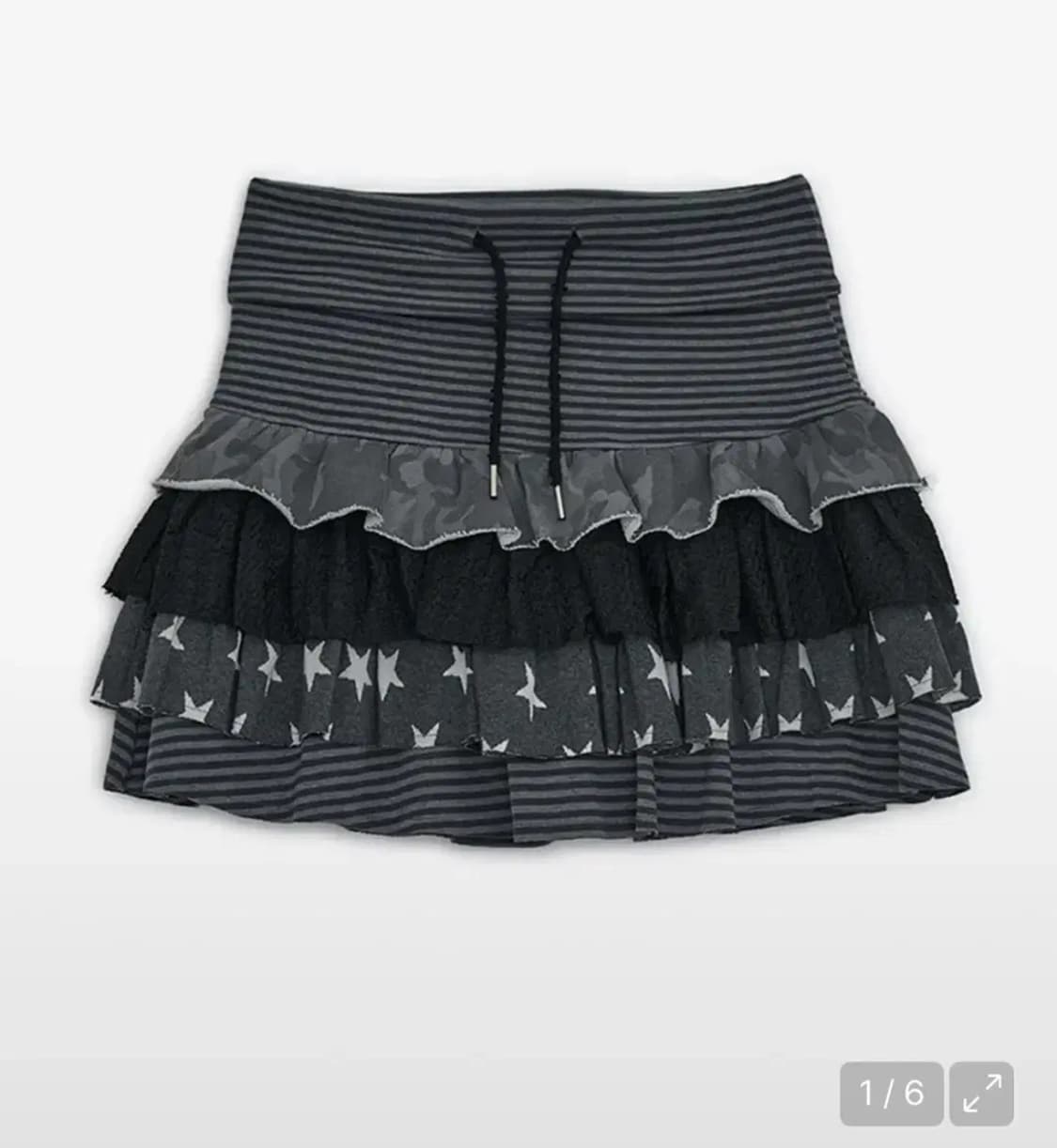 허그유어스킨 캉캉 레이어드 스커트 차콜 상품이미지1