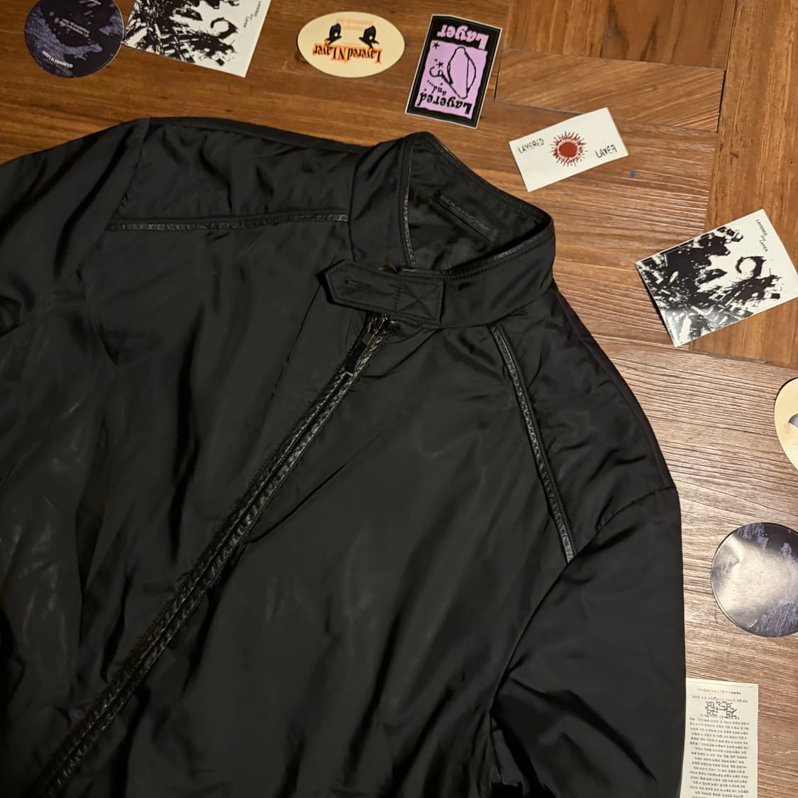 00s Solid homme leather padded jacket 상품이미지3