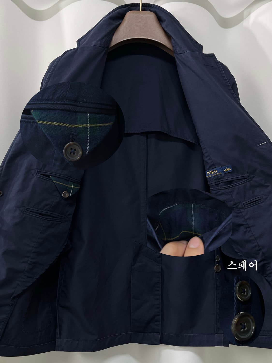 폴로 랄프로렌 가먼트다잉 네이비 코튼 3roll2 스포츠 코트 자켓 상품이미지3