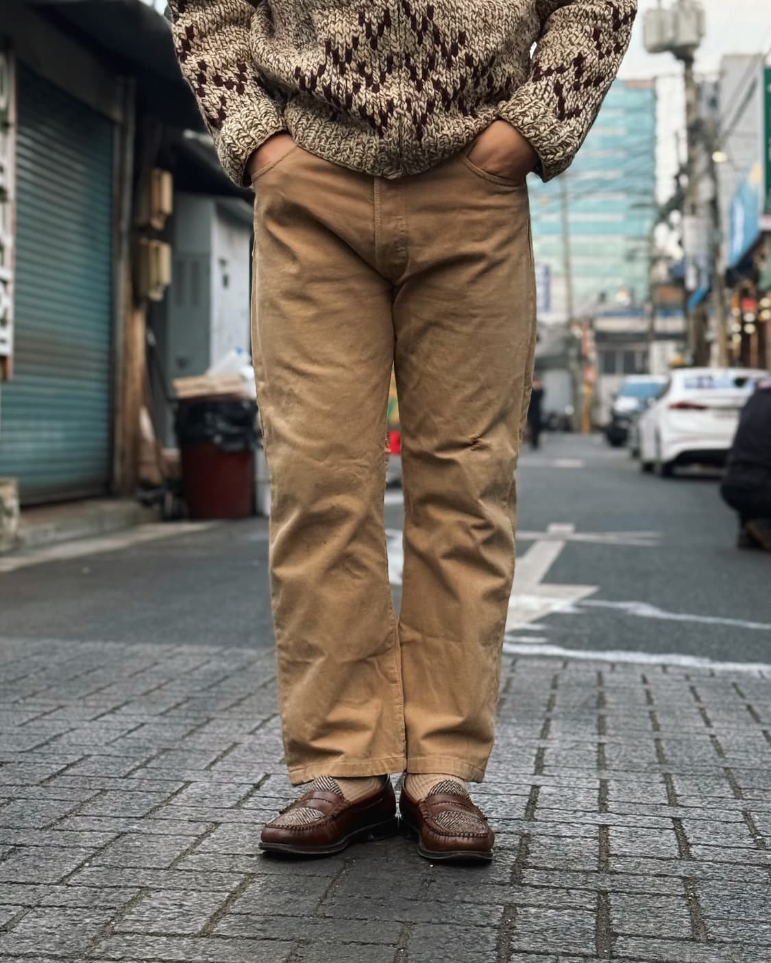 00‘s 리바이스 501 스트레이트 핏 카멜 데님 팬츠 36 상품이미지8