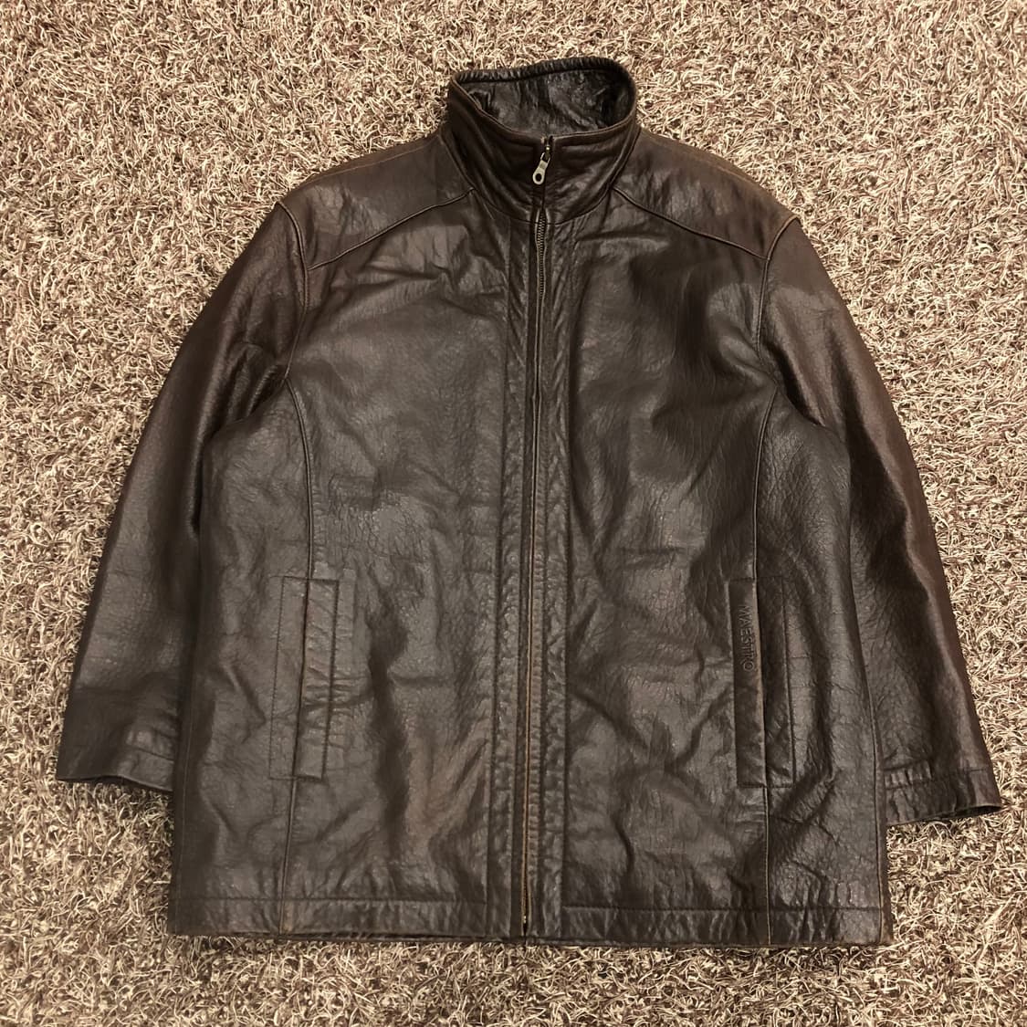 마에스트로 양가죽 브라운 레더 가죽 자켓 상품이미지1