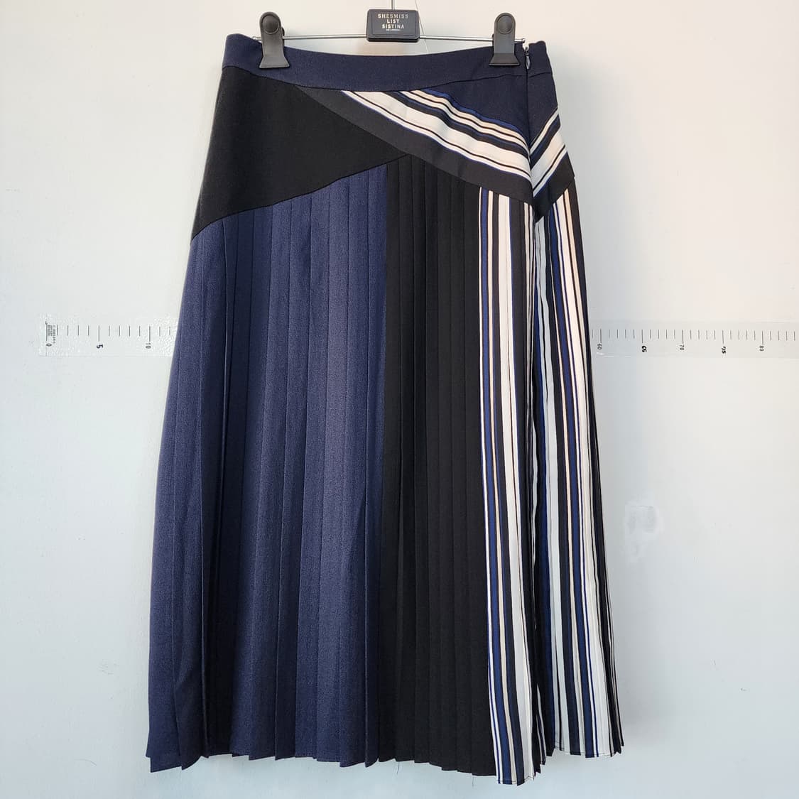 세컨플로어 배색 플리츠 스커트 상품이미지3