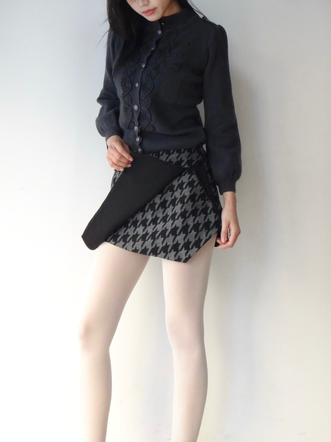 Hound pattern layered mini pants 상품이미지1