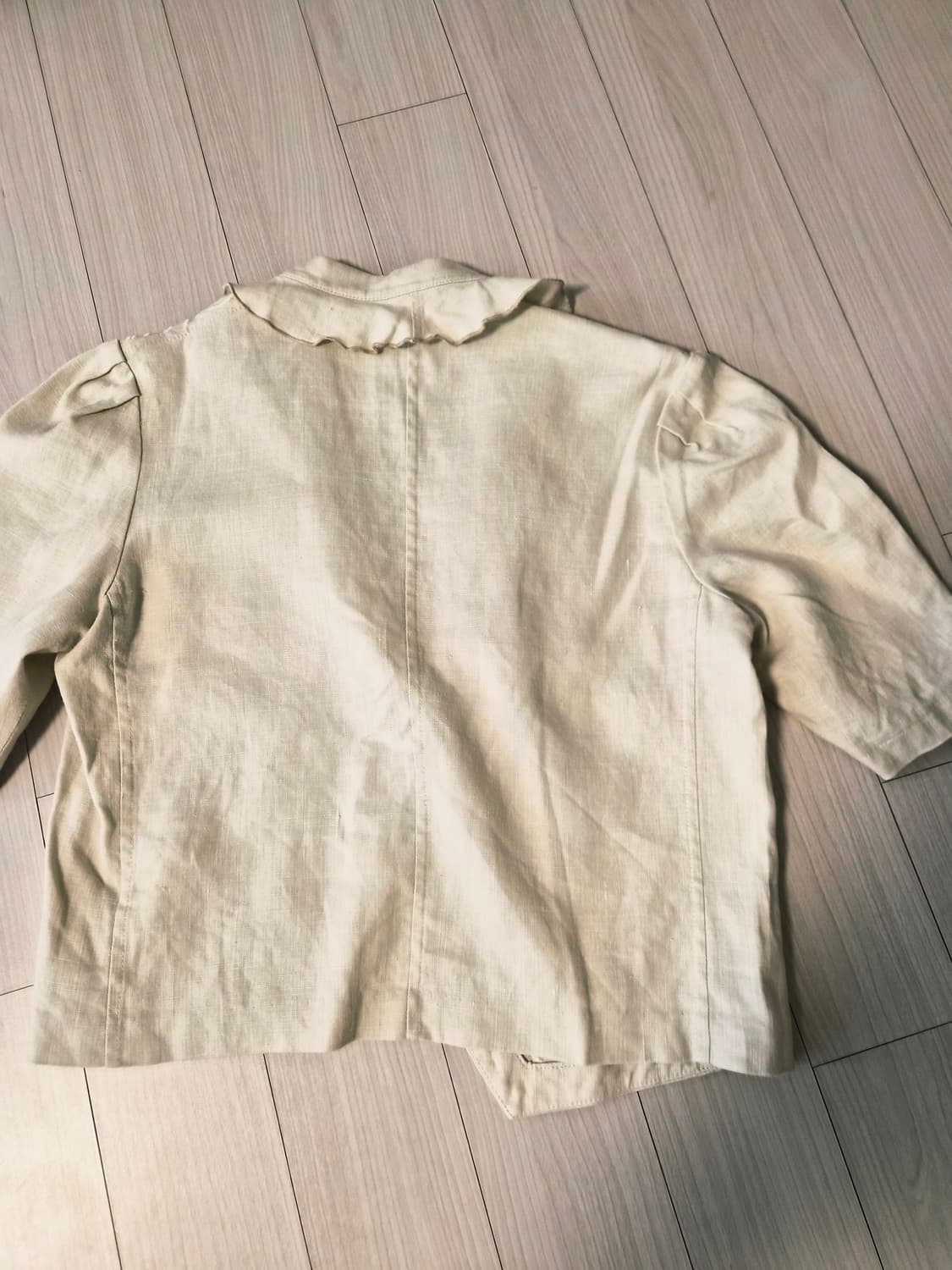 일본 빈티지 파리엔느(Parienne) 아일렛 자수 린넨 자켓 상품이미지5