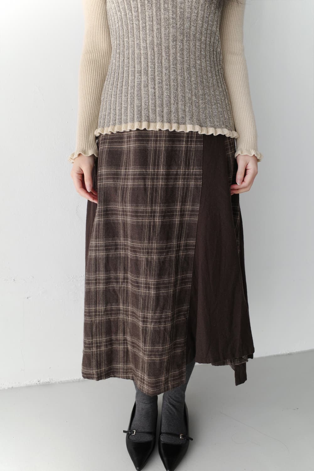 check flared skirt 상품이미지6