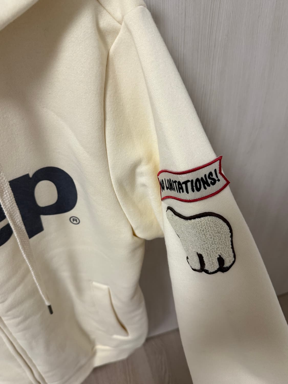 Jeep 지프 폴라베어 와펜 후드집업 아이보리 상품이미지3