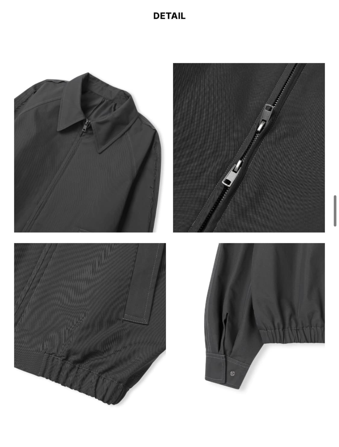 (FREE) 레더리 컷 오프 코튼 블루종 자켓 [CHARCOAL] 판매 상품이미지6