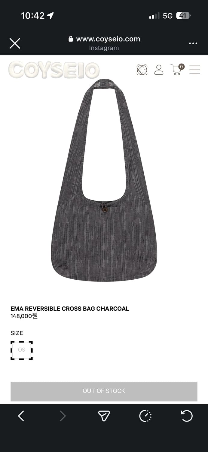 코이세이오 크로스백 차콜 상품이미지1