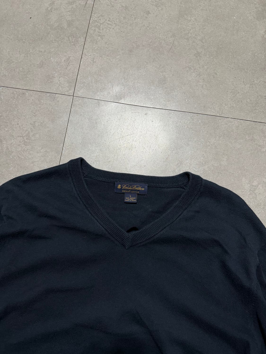 브룩스브라더스 네이비컬러 빈티지 코튼 니트  100size   상품이미지8