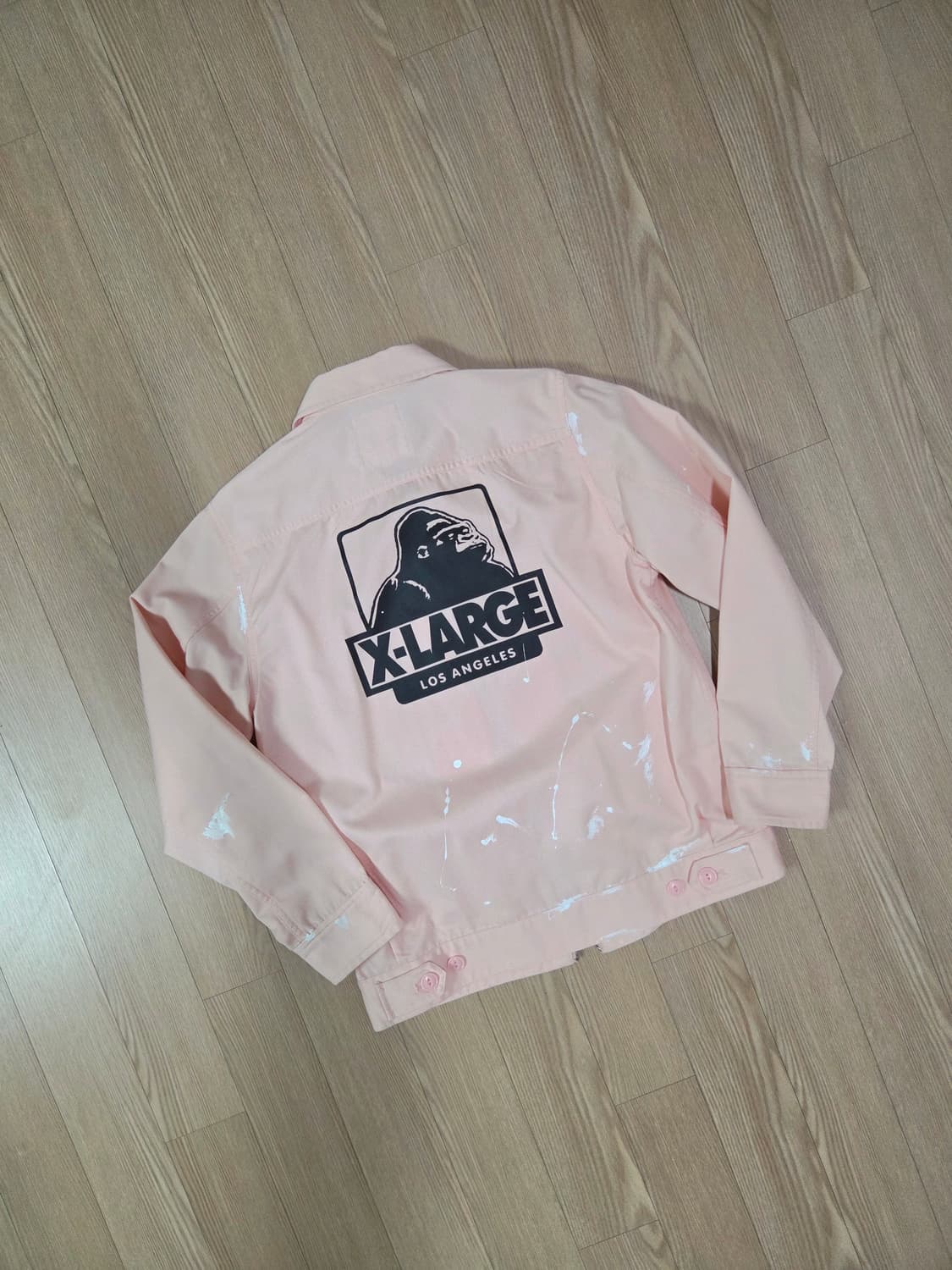 엑스라지 라이트 핑크 페인팅 커스텀 재킷 상품이미지5