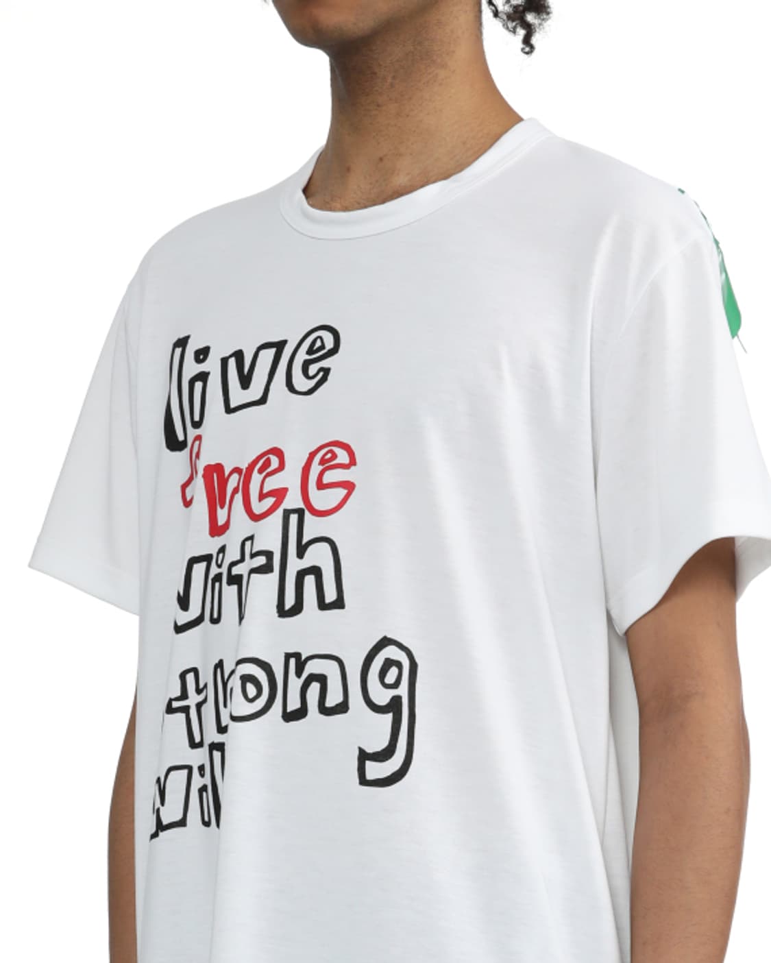 새상품 꼼데가르송 옴므플러스 리프 화이트 숏슬리브  M/L 상품이미지1