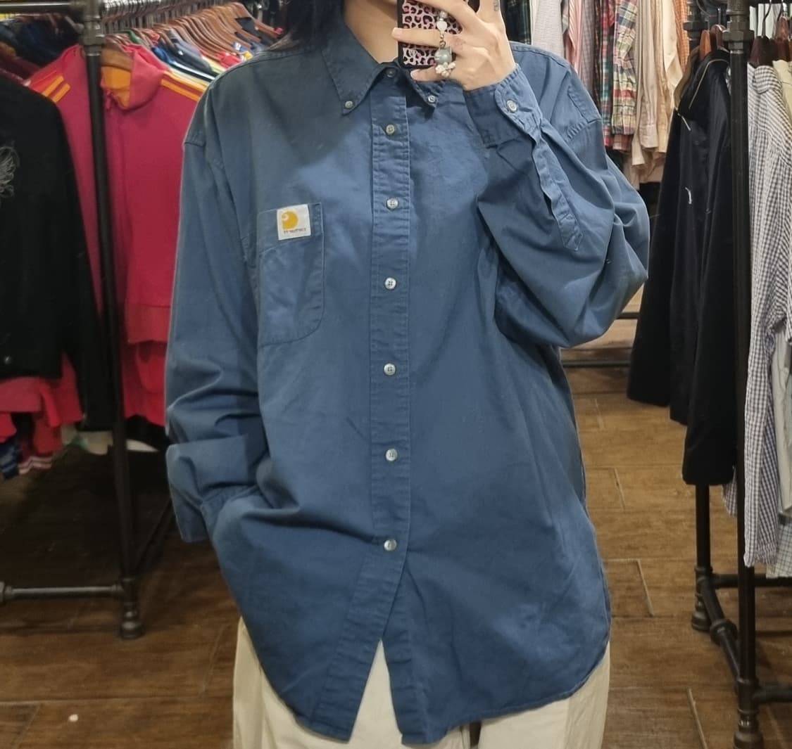 [Hi] 칼하트 긴팔 셔츠 네이비 상품이미지2